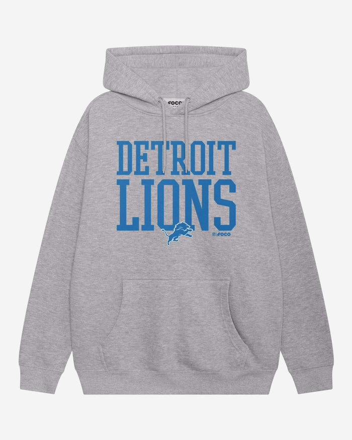 Detroit Lions Bold Wordmark Hoodie FOCO Athletic Heather S - FOCO.com