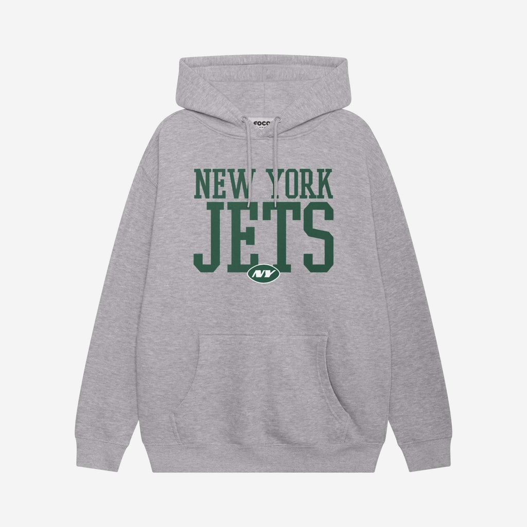 New York Jets Bold Wordmark Hoodie FOCO Athletic Heather S - FOCO.com