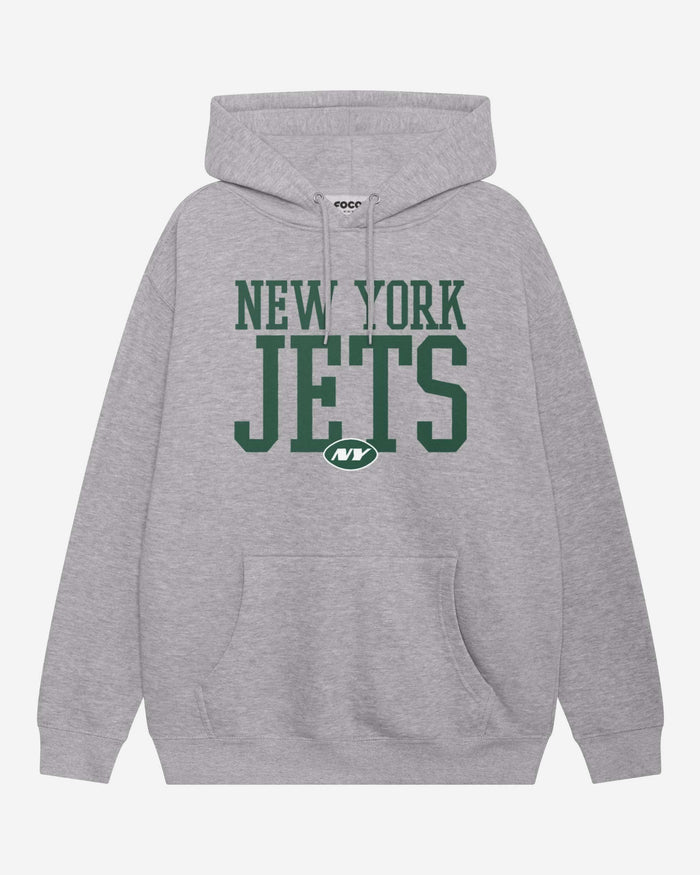 New York Jets Bold Wordmark Hoodie FOCO Athletic Heather S - FOCO.com