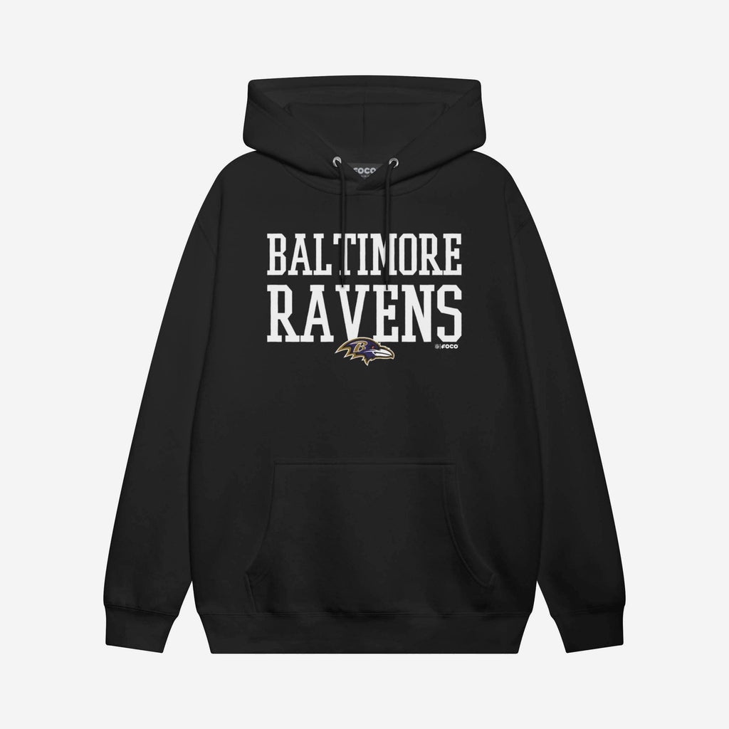 Baltimore Ravens Bold Wordmark Hoodie FOCO Athletic Heather S - FOCO.com