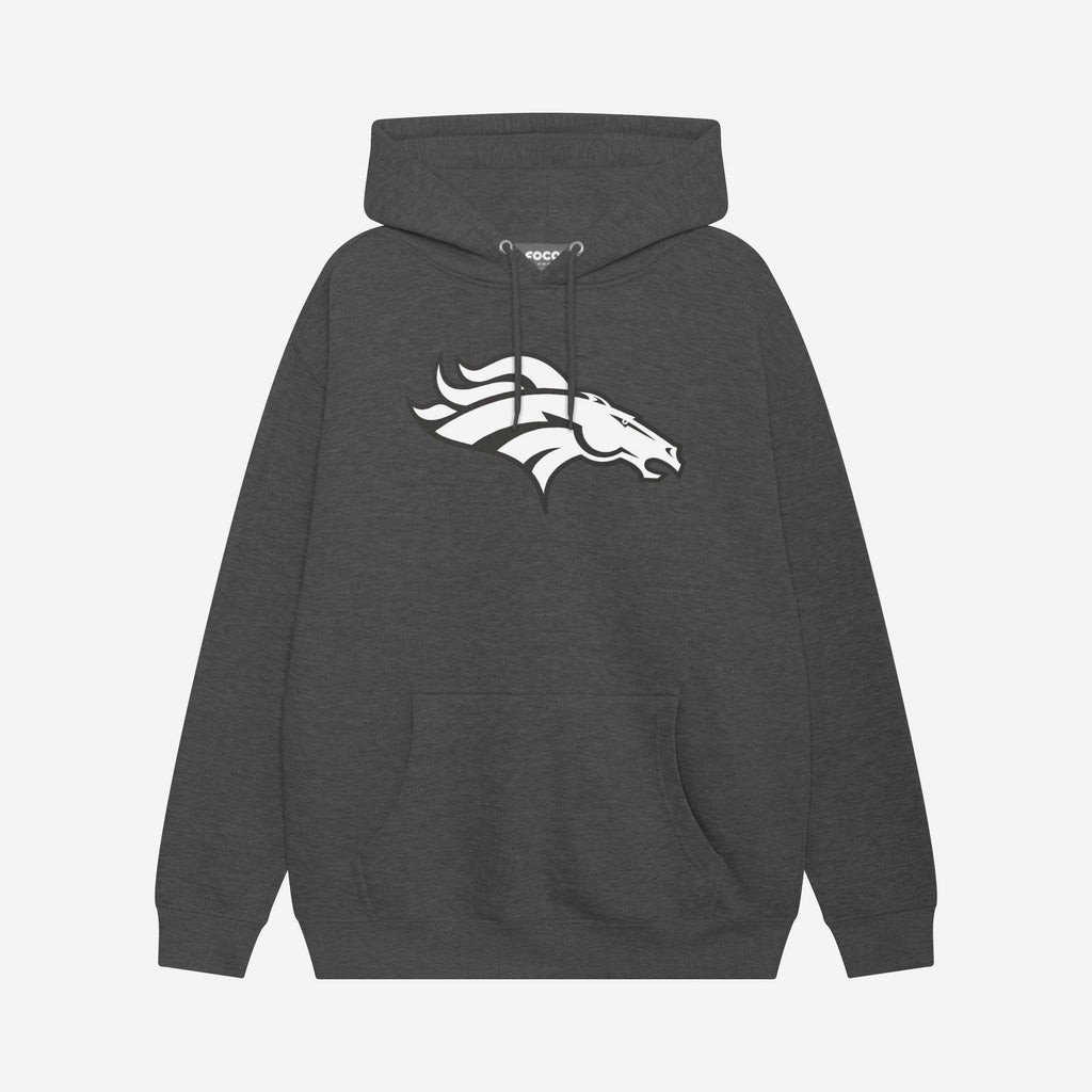 Denver Broncos Black & White Primary Logo Hoodie FOCO S - FOCO.com
