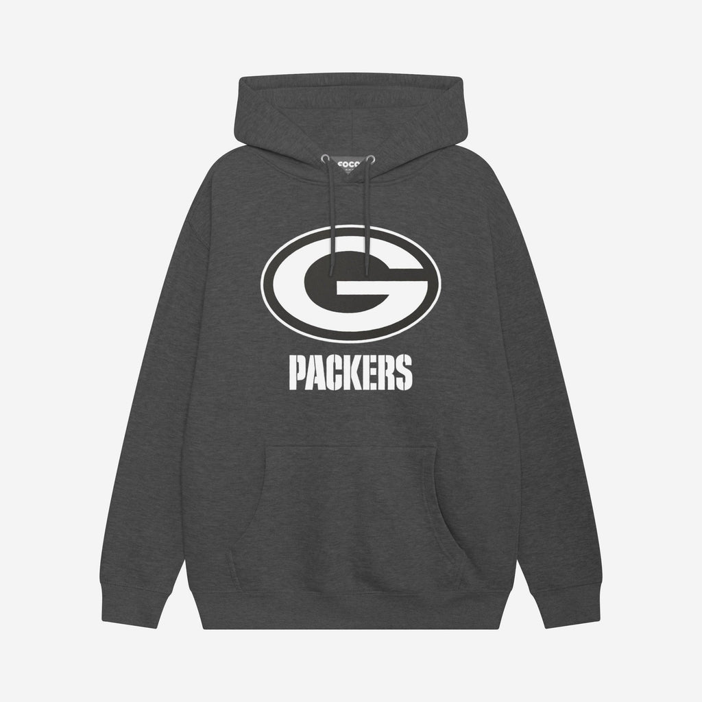 Green Bay Packers Black & White Primary Logo Hoodie FOCO S - FOCO.com