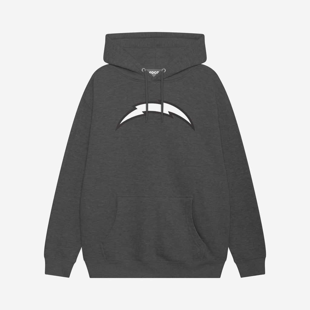 Los Angeles Chargers Black & White Primary Logo Hoodie FOCO S - FOCO.com