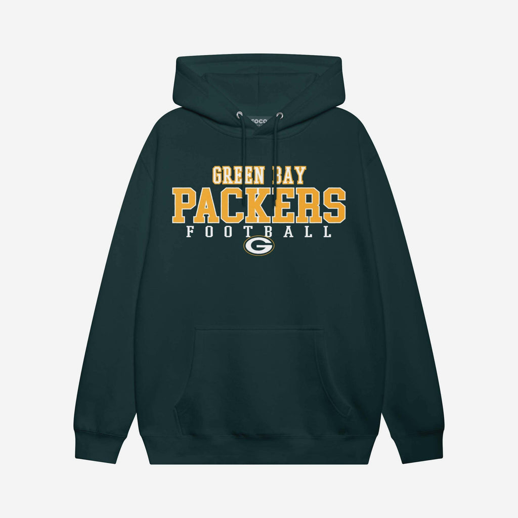 Green Bay Packers Football Wordmark Hoodie FOCO S - FOCO.com