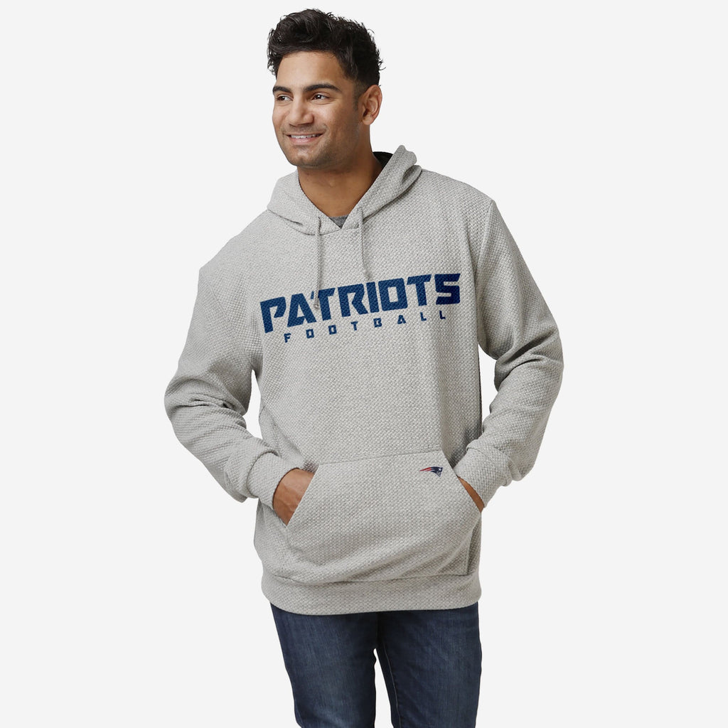 New England Patriots Gray Woven Hoodie FOCO S - FOCO.com