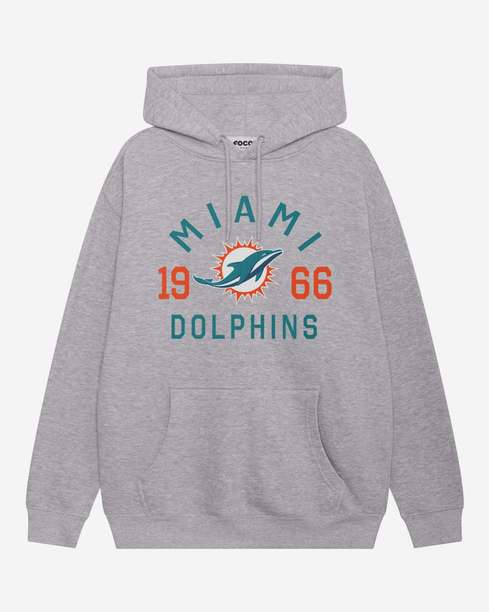 Miami Dolphins Heritage Print Hoodie FOCO Athletic Heather S - FOCO.com