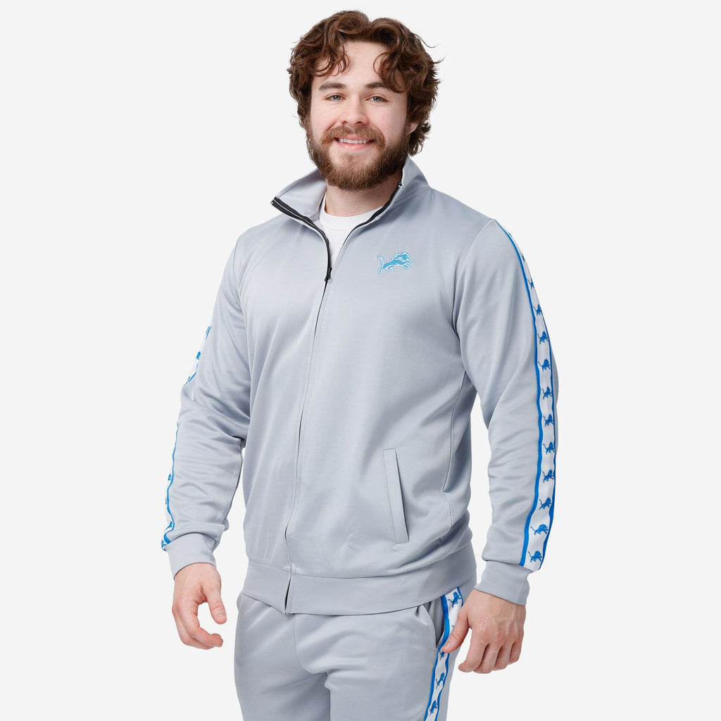 Detroit Lions Stripe Logo Track Jacket FOCO S - FOCO.com