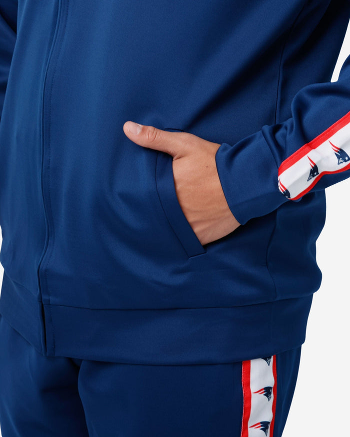 New England Patriots Stripe Logo Track Jacket FOCO - FOCO.com