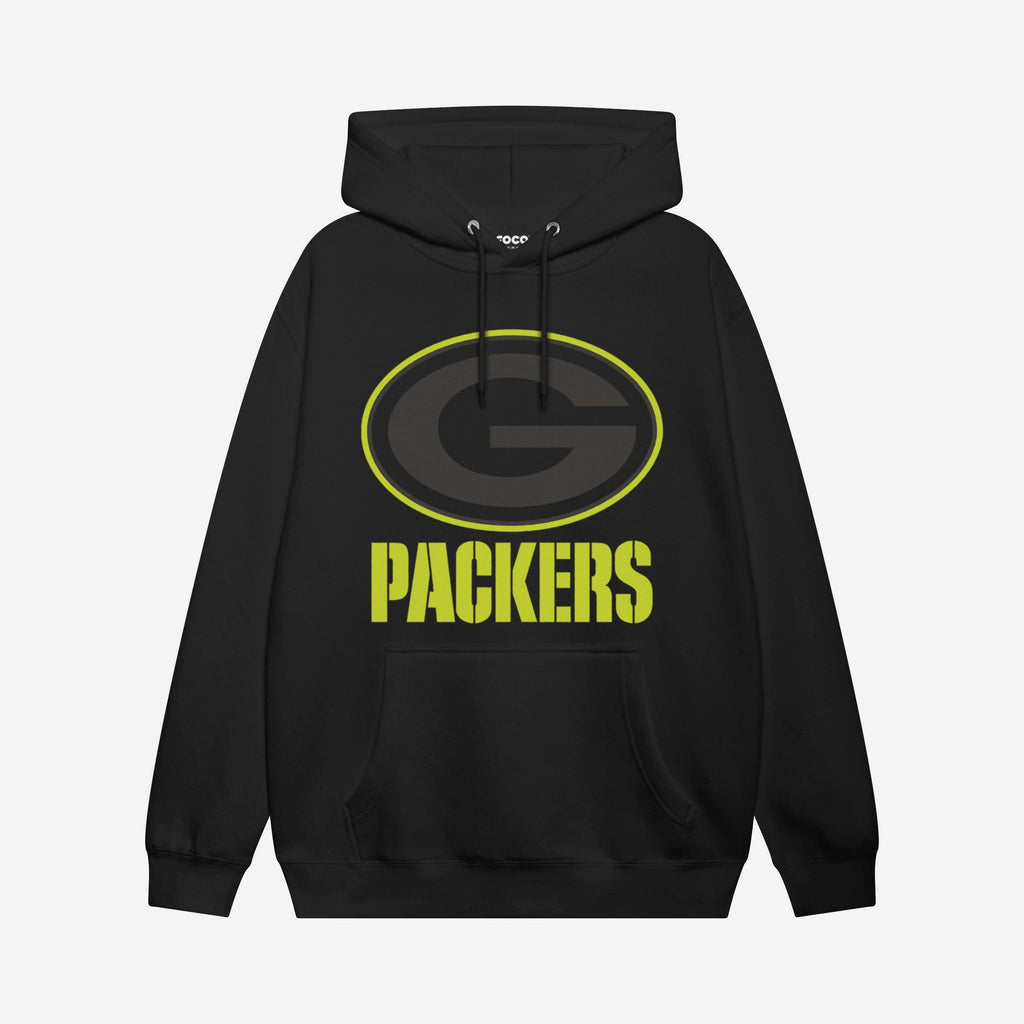 Green Bay Packers Highlight Reel Hoodie FOCO Black/Volt S - FOCO.com
