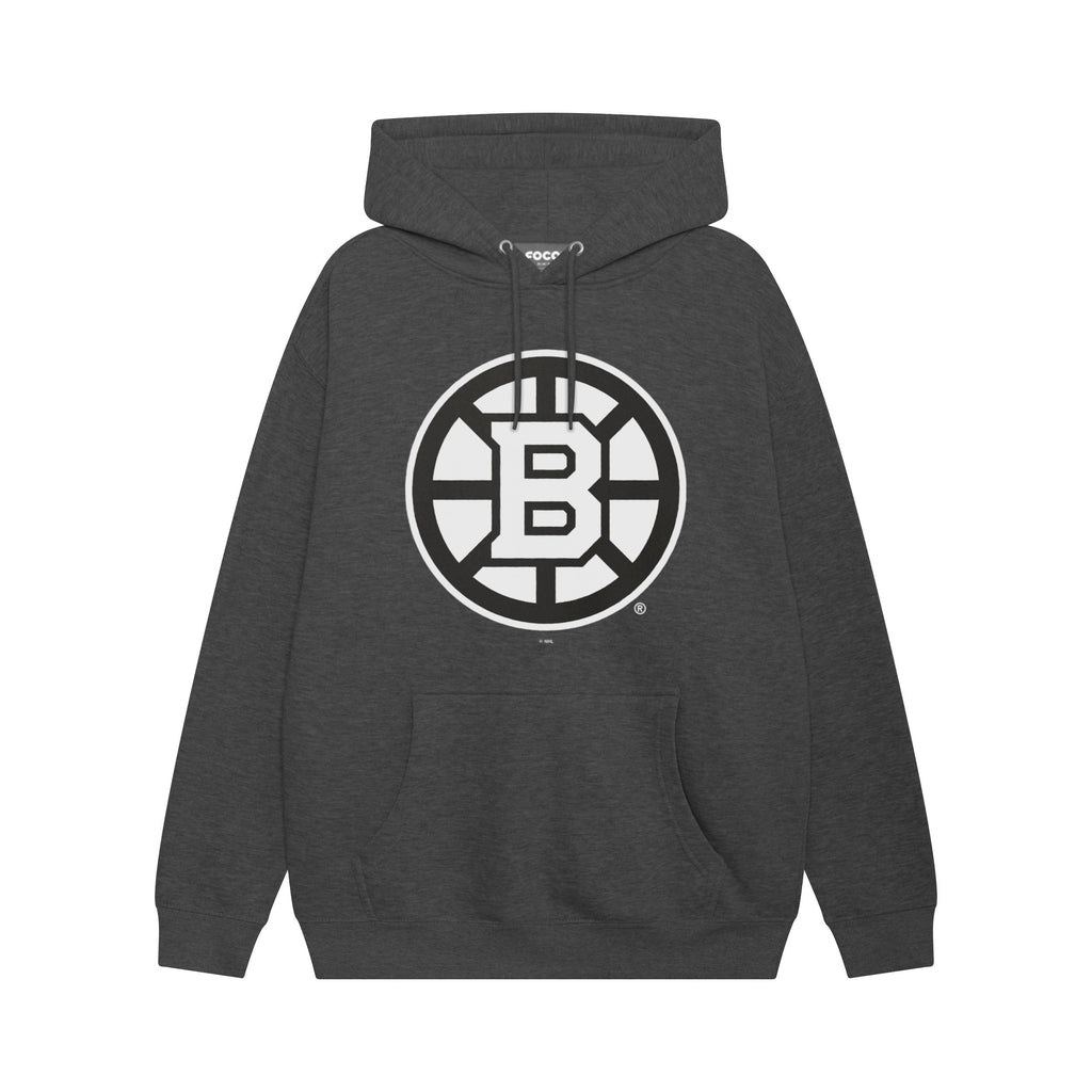 Boston Bruins Black & White Primary Logo Hoodie
