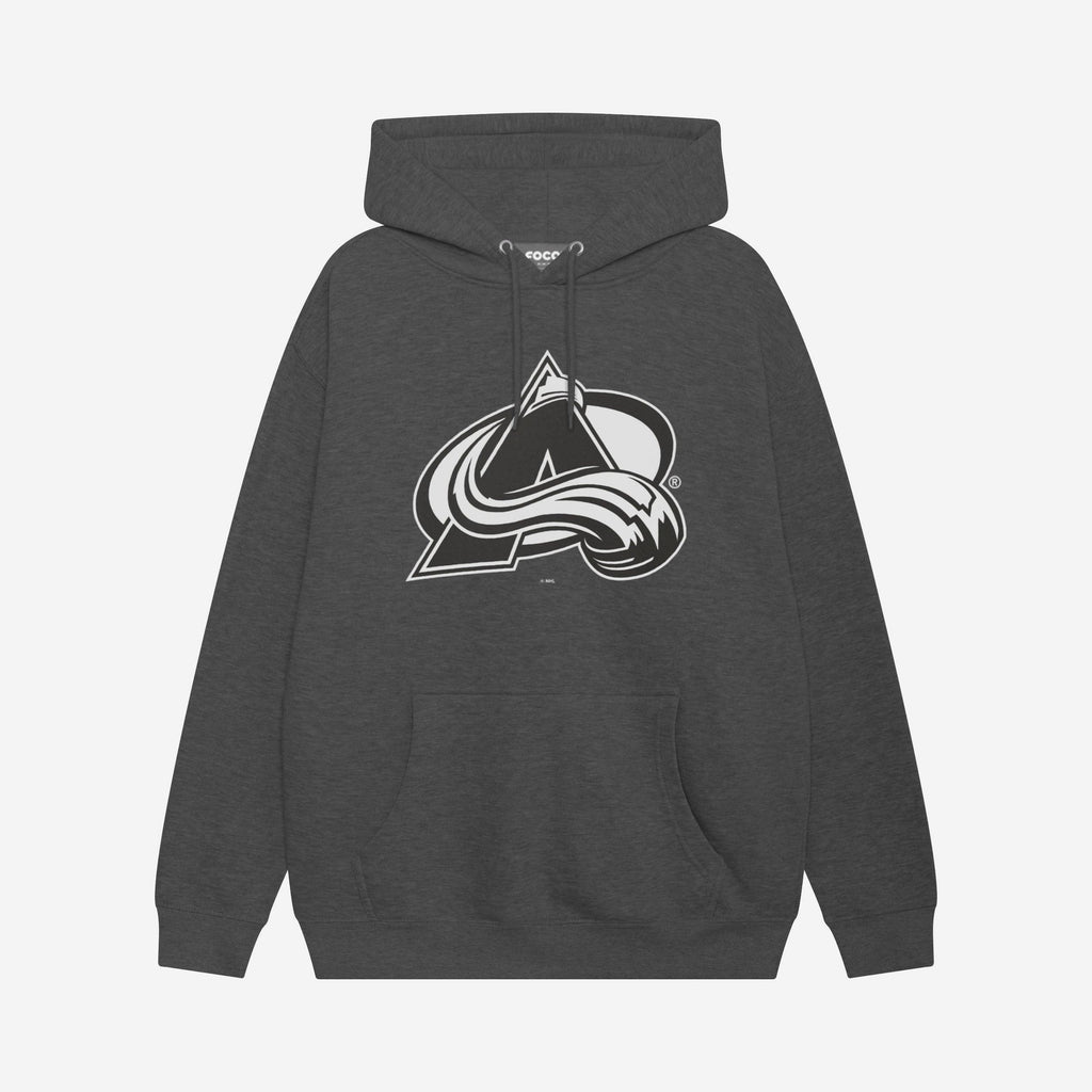 Colorado Avalanche Black & White Primary Logo Hoodie FOCO S - FOCO.com