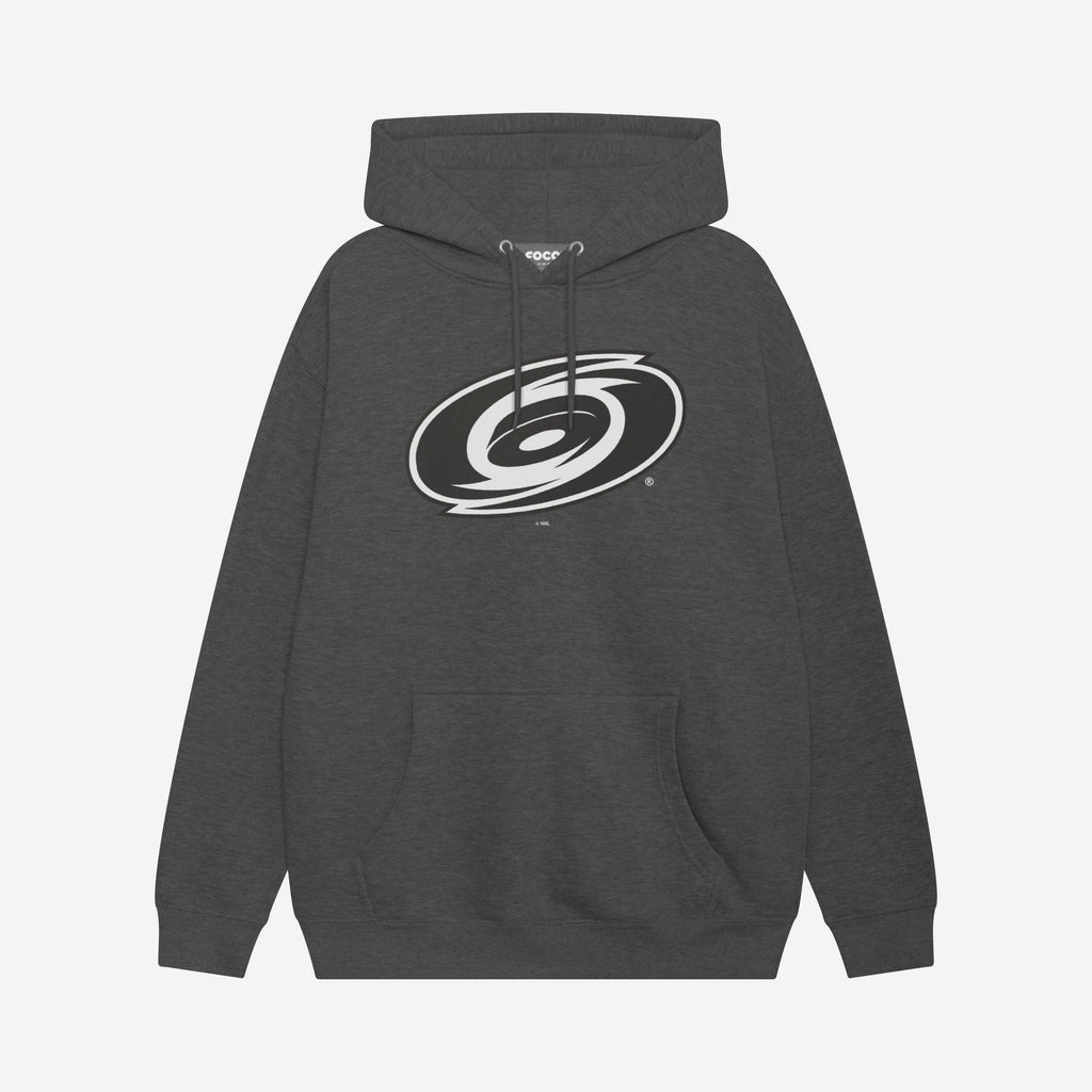 Carolina Hurricanes Black & White Primary Logo Hoodie FOCO S - FOCO.com