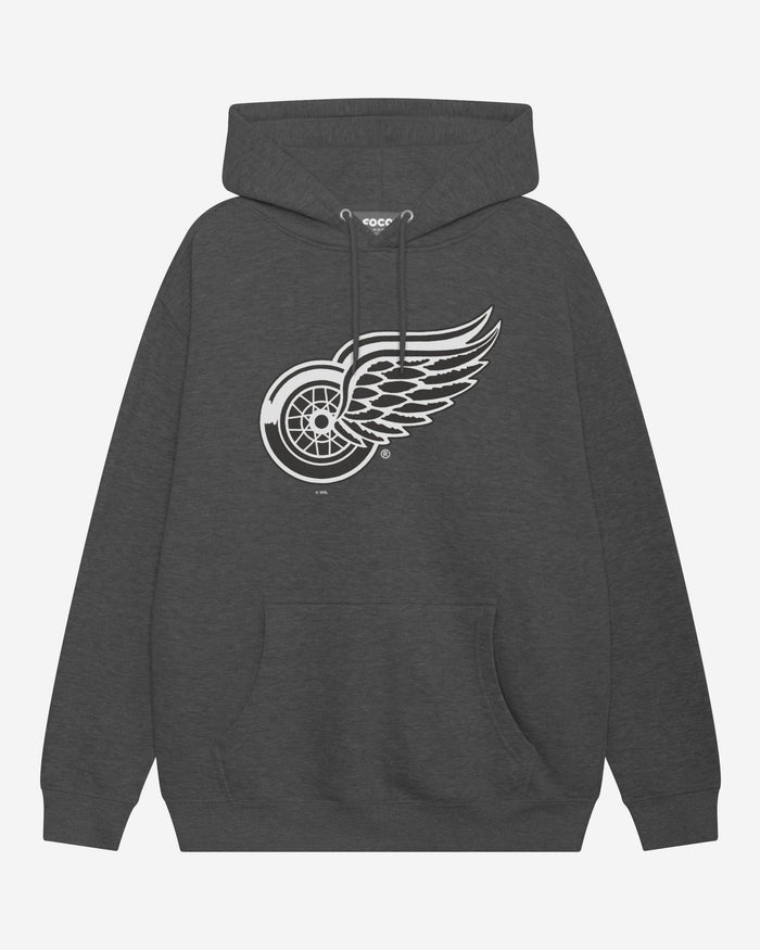 Detroit Red Wings Black & White Primary Logo Hoodie FOCO S - FOCO.com