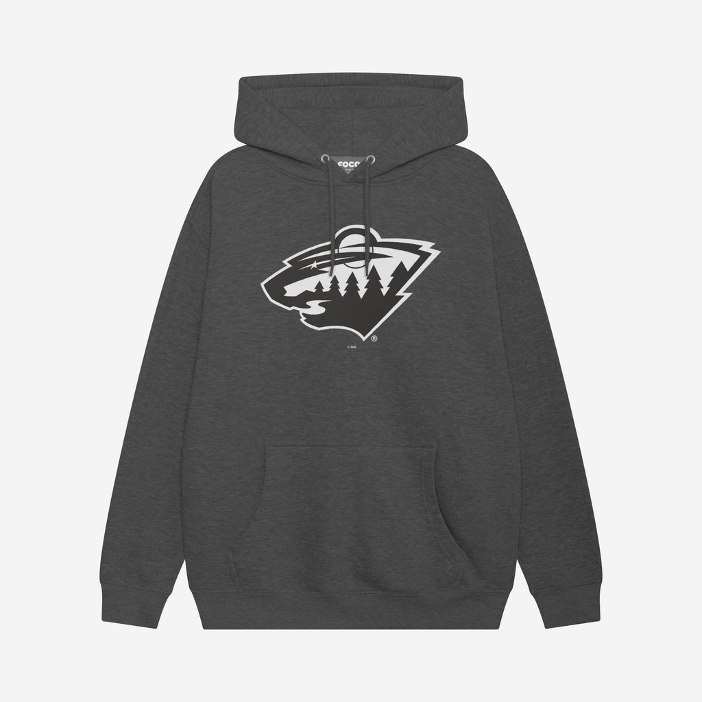 Minnesota Wild Black & White Primary Logo Hoodie FOCO S - FOCO.com