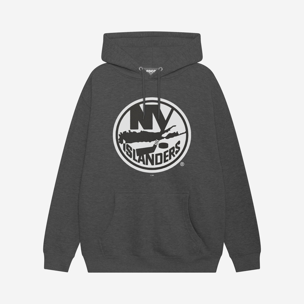New York Islanders Black & White Primary Logo Hoodie FOCO S - FOCO.com