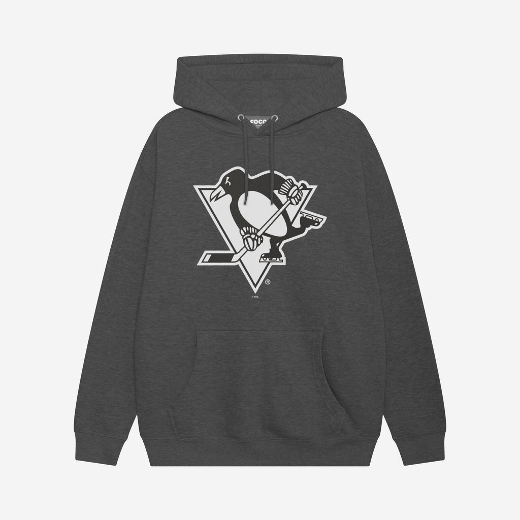 Pittsburgh Penguins Black & White Primary Logo Hoodie FOCO S - FOCO.com