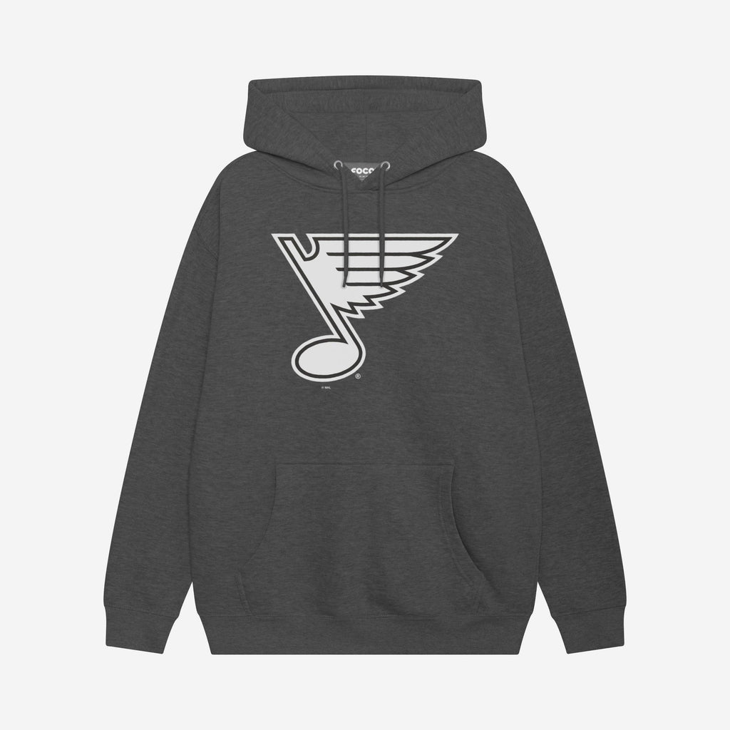 St Louis Blues Black & White Primary Logo Hoodie FOCO S - FOCO.com