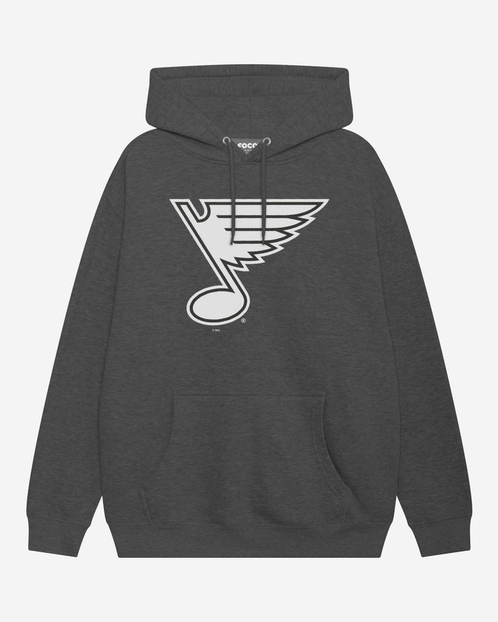 St Louis Blues Black & White Primary Logo Hoodie FOCO S - FOCO.com