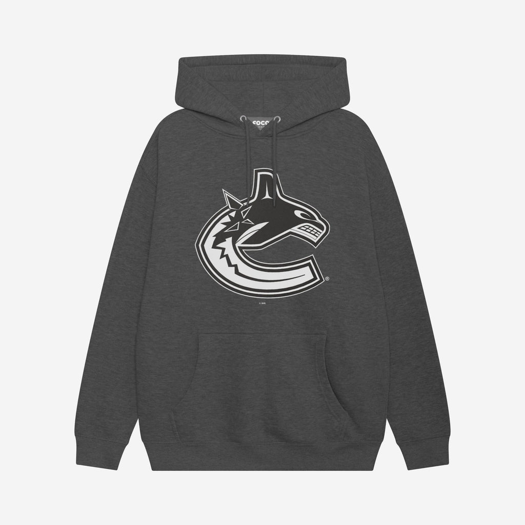 Vancouver Canucks Black & White Primary Logo Hoodie FOCO S - FOCO.com