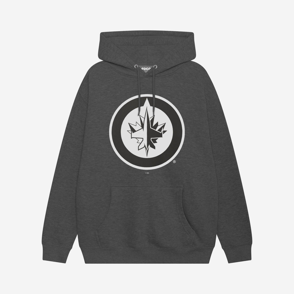Winnipeg Jets Black & White Primary Logo Hoodie FOCO S - FOCO.com