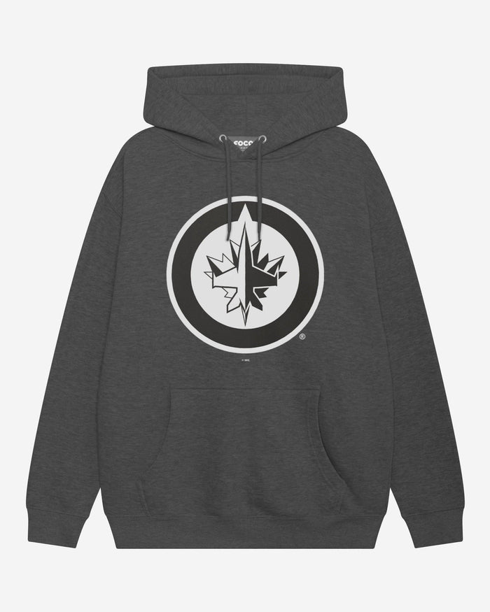 Winnipeg Jets Black & White Primary Logo Hoodie FOCO S - FOCO.com