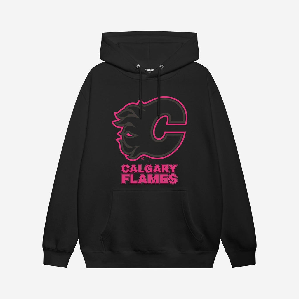 Calgary Flames Highlight Reel Hoodie FOCO Black/Neon Pink S - FOCO.com