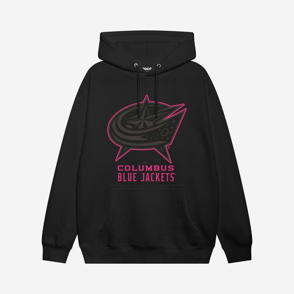 Columbus Blue Jackets Highlight Reel Hoodie FOCO Black/Neon Pink S - FOCO.com