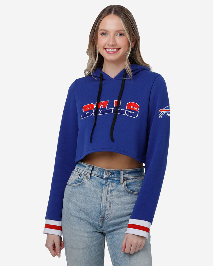 Buffalo Bills Womens Cropped Chenille Hoodie FOCO - FOCO.com