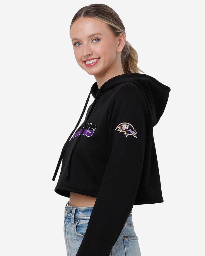 Baltimore Ravens Womens Cropped Chenille Hoodie FOCO - FOCO.com