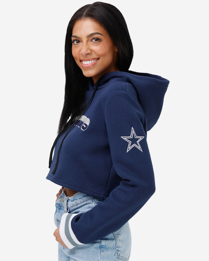 Dallas Cowboys Womens Cropped Chenille Hoodie FOCO - FOCO.com