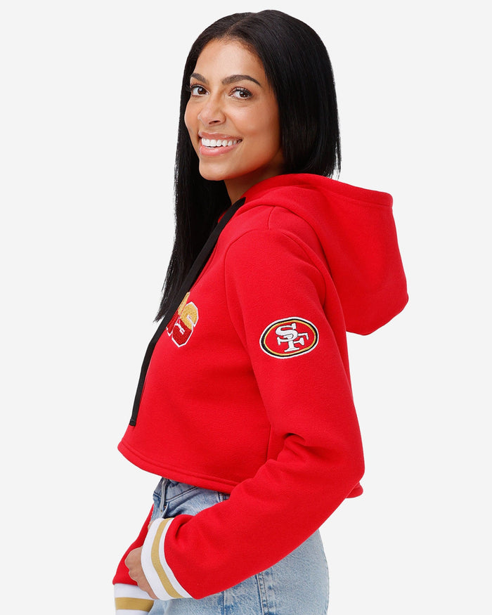 San Francisco 49ers Womens Cropped Chenille Hoodie FOCO - FOCO.com