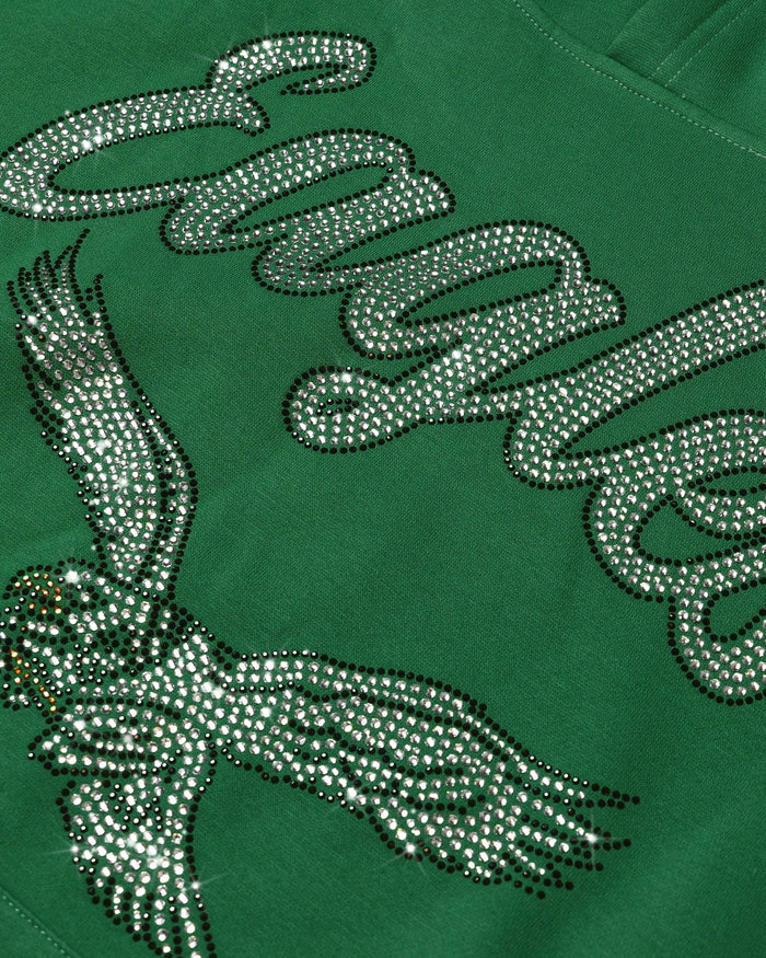 Philadelphia Eagles Womens Kelly Green Rhinestone Logo Oversized Hoodie FOCO S - FOCO.com