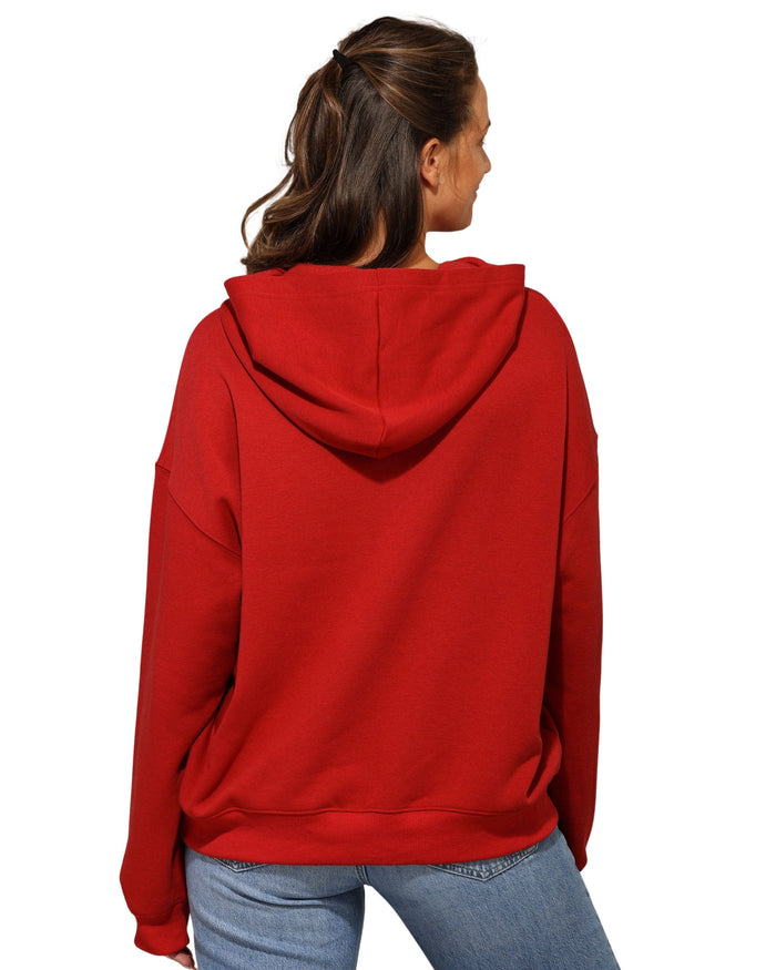 San Francisco 49ers Womens Rhinestone Logo Oversized Hoodie
