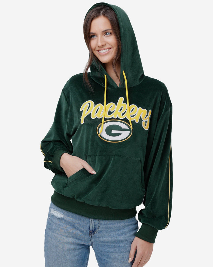 Green Bay Packers Womens Velour Hooded Sweatshirt FOCO S - FOCO.com