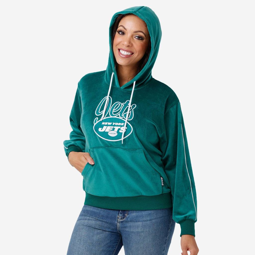 New York Jets Womens Velour Hooded Sweatshirt FOCO S - FOCO.com
