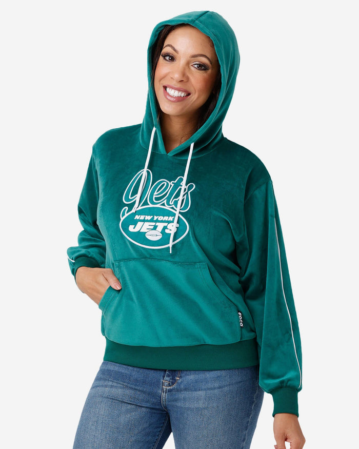 New York Jets Womens Velour Hooded Sweatshirt FOCO S - FOCO.com