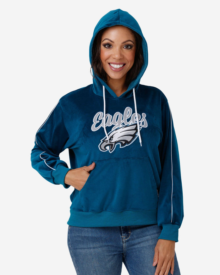 Philadelphia Eagles Womens Velour Hooded Sweatshirt FOCO S - FOCO.com