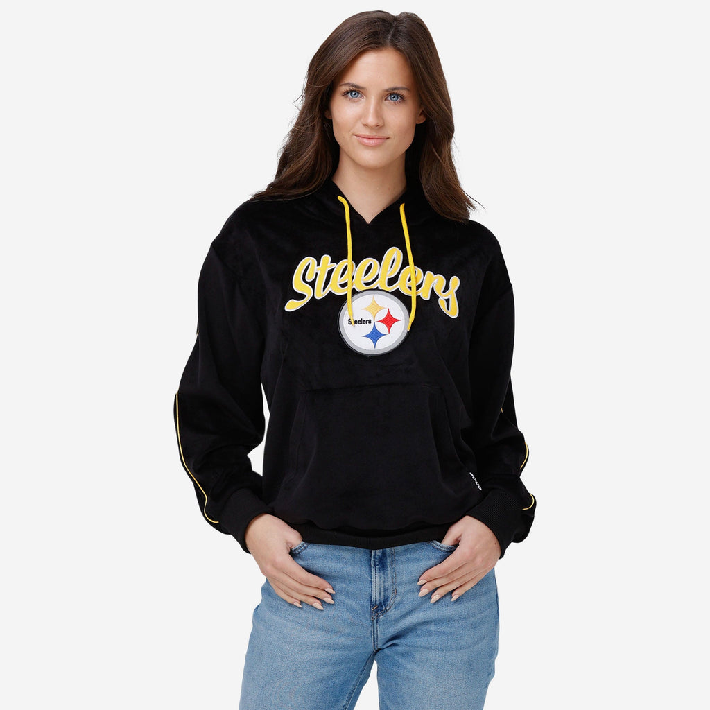 Pittsburgh Steelers Womens Velour Hooded Sweatshirt FOCO S - FOCO.com