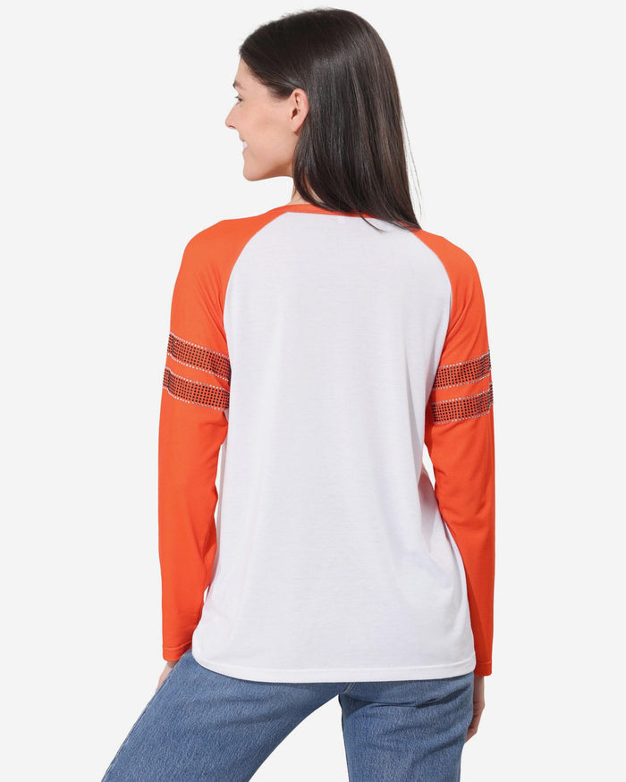 Denver Broncos Rhinestone Long Sleeve Henley FOCO S - FOCO.com