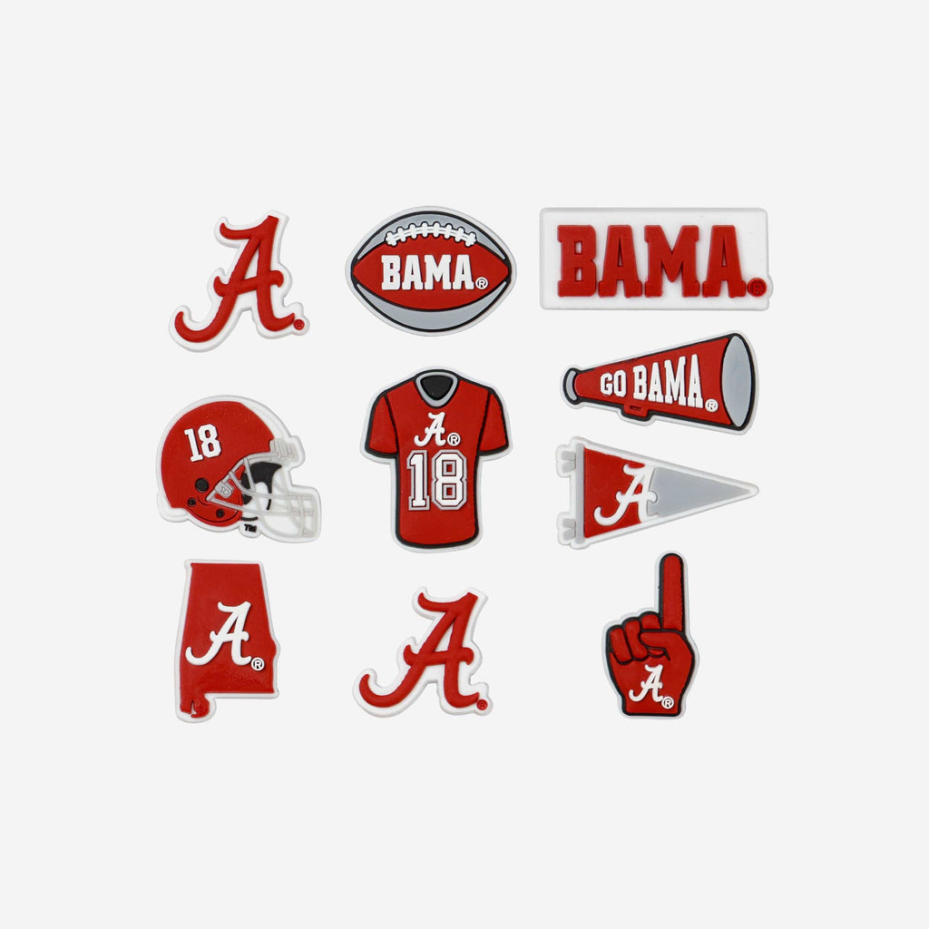 Alabama Crimson Tide 10 Pack Team Clog Charms FOCO - FOCO.com