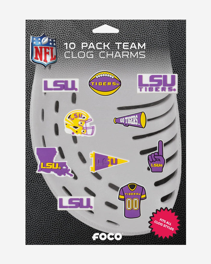 Lsu Tigers 10 Pack Team Clog Charms FOCO - FOCO.com