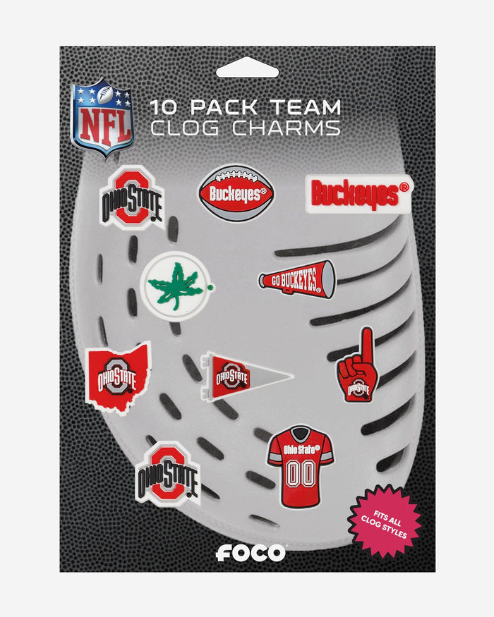 Ohio State Buckeyes 10 Pack Team Clog Charms FOCO - FOCO.com