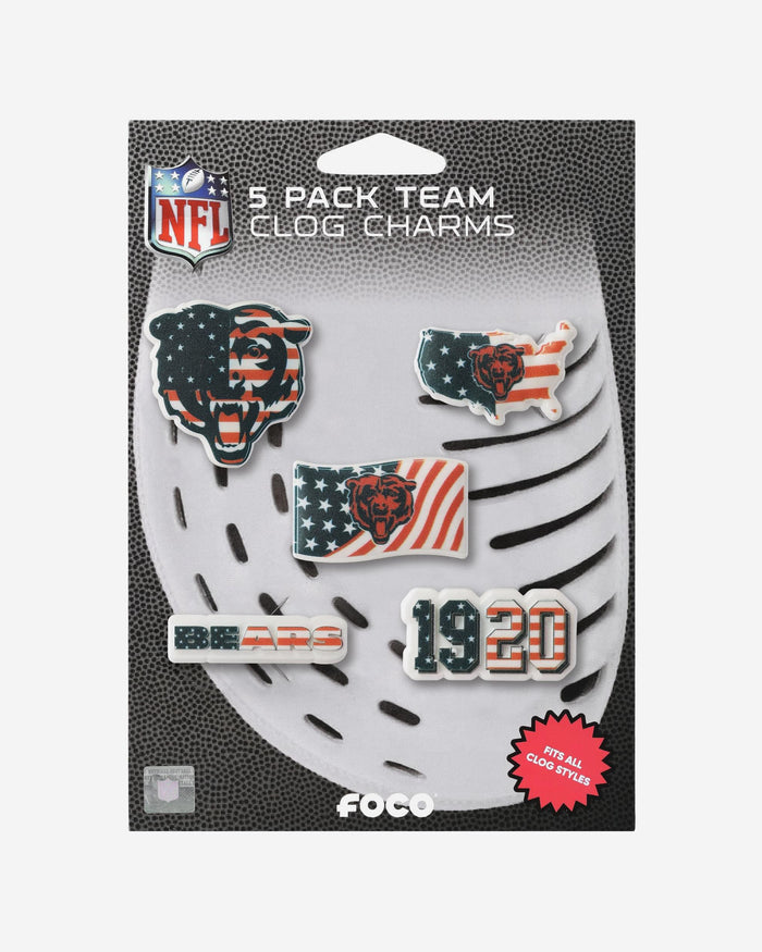 Chicago Bears Americana 5 Pack Team Clog Charms FOCO - FOCO.com