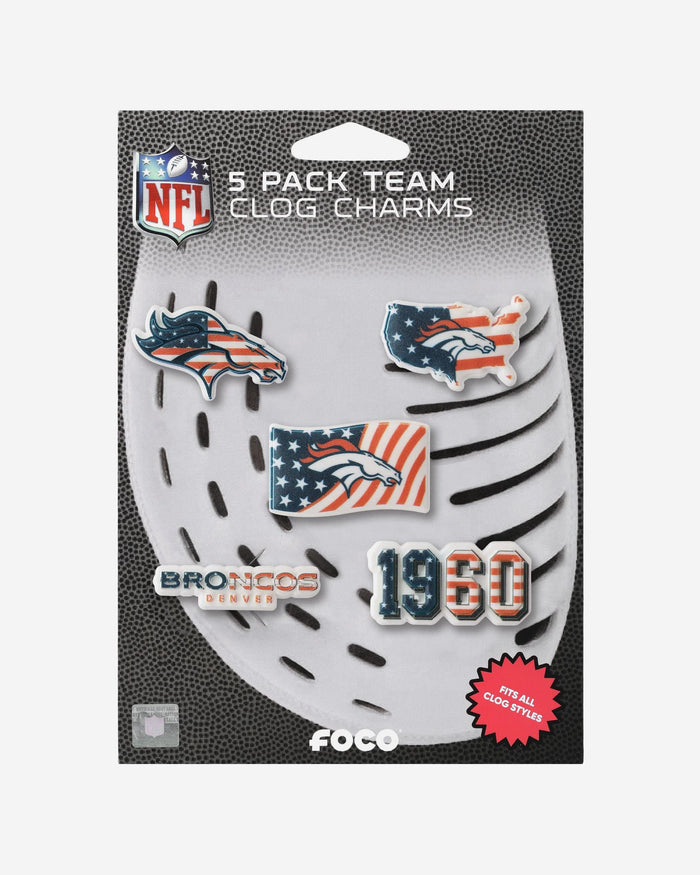 Denver Broncos Americana 5 Pack Team Clog Charms FOCO - FOCO.com