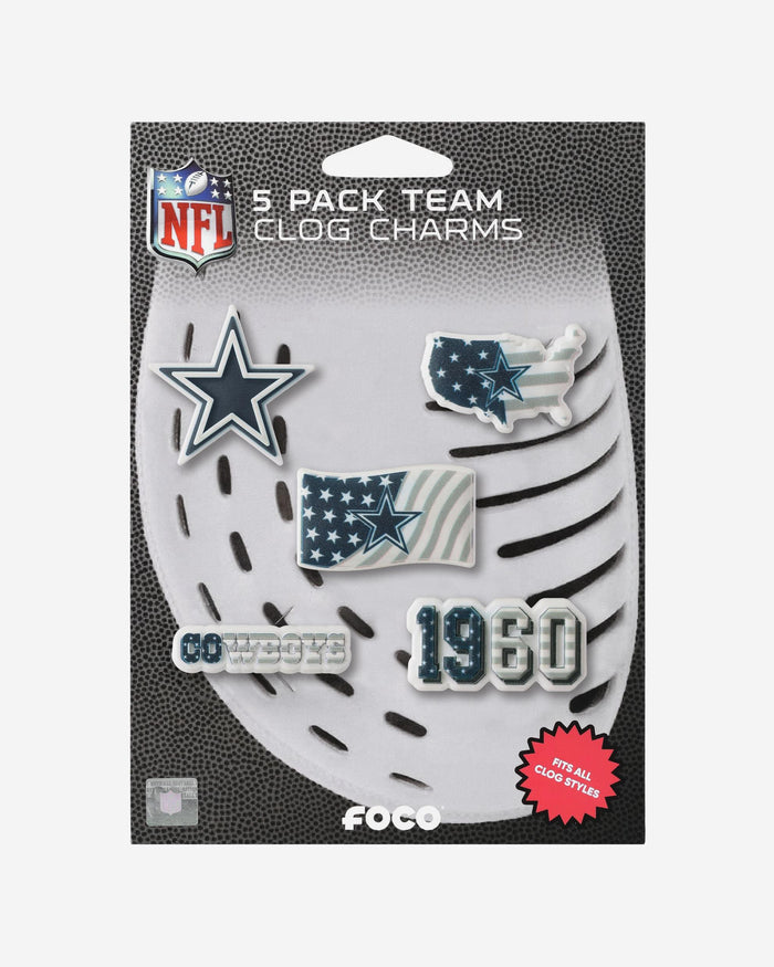 Dallas Cowboys Americana 5 Pack Team Clog Charms FOCO - FOCO.com