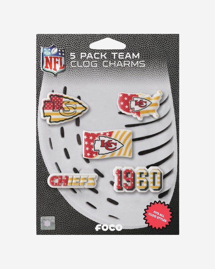 Kansas City Chiefs Americana 5 Pack Team Clog Charms FOCO - FOCO.com