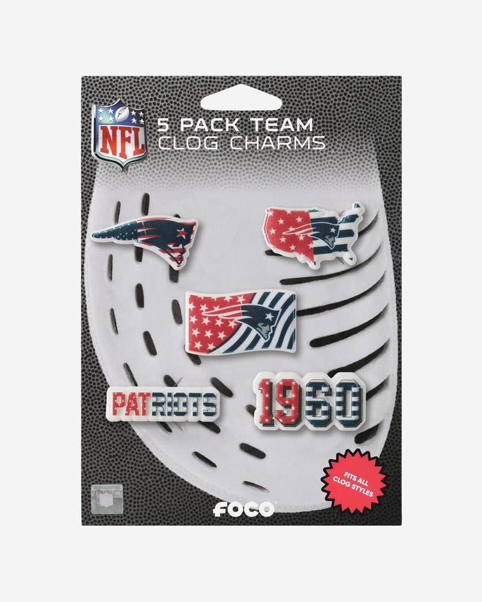 New England Patriots Americana 5 Pack Team Clog Charms FOCO - FOCO.com
