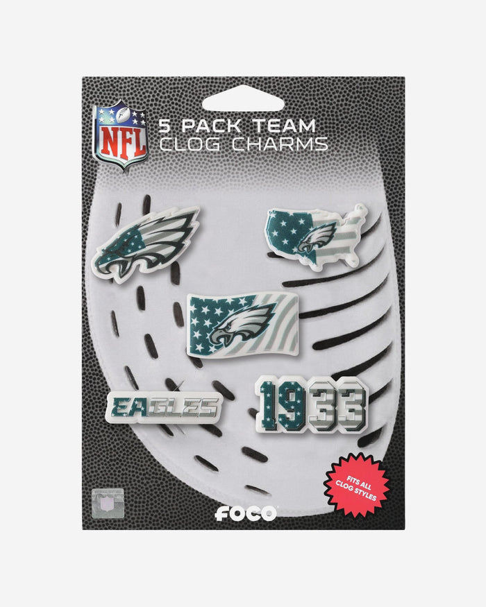 Philadelphia Eagles Americana 5 Pack Team Clog Charms FOCO - FOCO.com