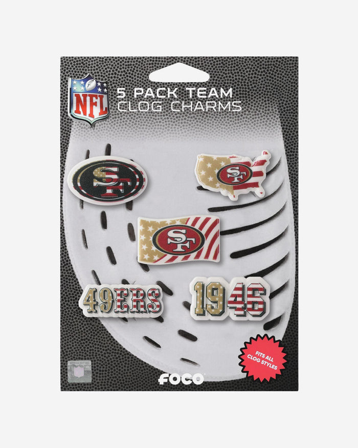 San Francisco 49ers Americana 5 Pack Team Clog Charms FOCO - FOCO.com