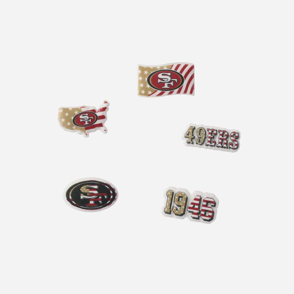 San Francisco 49ers Americana 5 Pack Team Clog Charms FOCO - FOCO.com